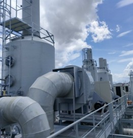 Lắp đặt tháp hấp thụ Composite