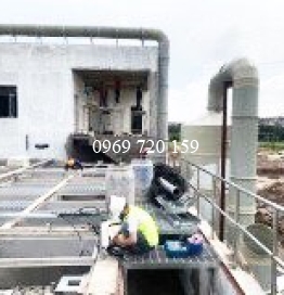 Lắp đặt tháp hấp thụ hơi nhà máy xử lý nước thải Vingroup Tây Mỗ- Hà Nội