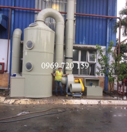 Lắp đặt tháp hấp thụ hơi tráng phủ nhôm nhà máy Cadivi- Đồng Nai