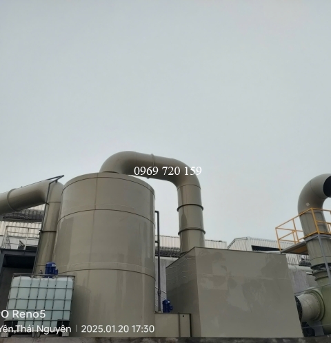 Dự án xử lý hơi Cyanua, acid bazo, mùi khói hàn thiếc tại kcn Bắc Thăng Long Hà Nội.