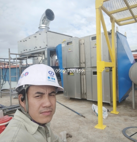 Hệ thống hút mùi, khói hệ ép cao su nhà máy Hira Giang Điền- Đồng Nai.