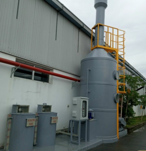 Lắp đặt tháp hấp thụ Composite
