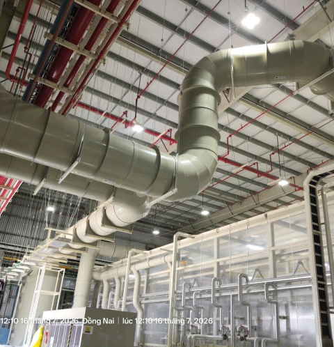 Dự án xử lý khí thải xi mạ. chủ đầu tư SMC Long Đức- Đồng Nai 1