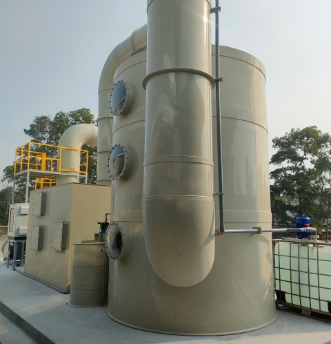 Dự án xử lý hơi Cyanua, acid bazo, mùi khói hàn thiếc tại kcn Bắc Thăng Long Hà Nội.