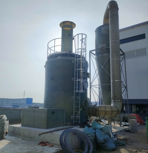 Tháp hấp thụ nhựa Composite- dự án nhà máy Phú Mỹ 3- BRVT