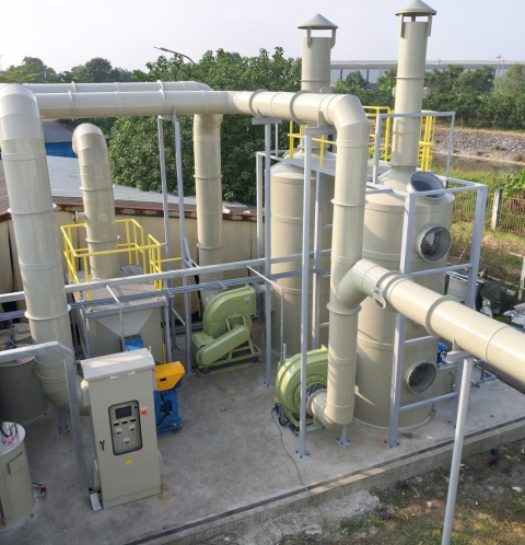 Dự án xử lý hơi Cyanua, acid bazo, mùi khói hàn thiếc tại kcn Bắc Thăng Long Hà Nội.